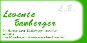 levente bamberger business card